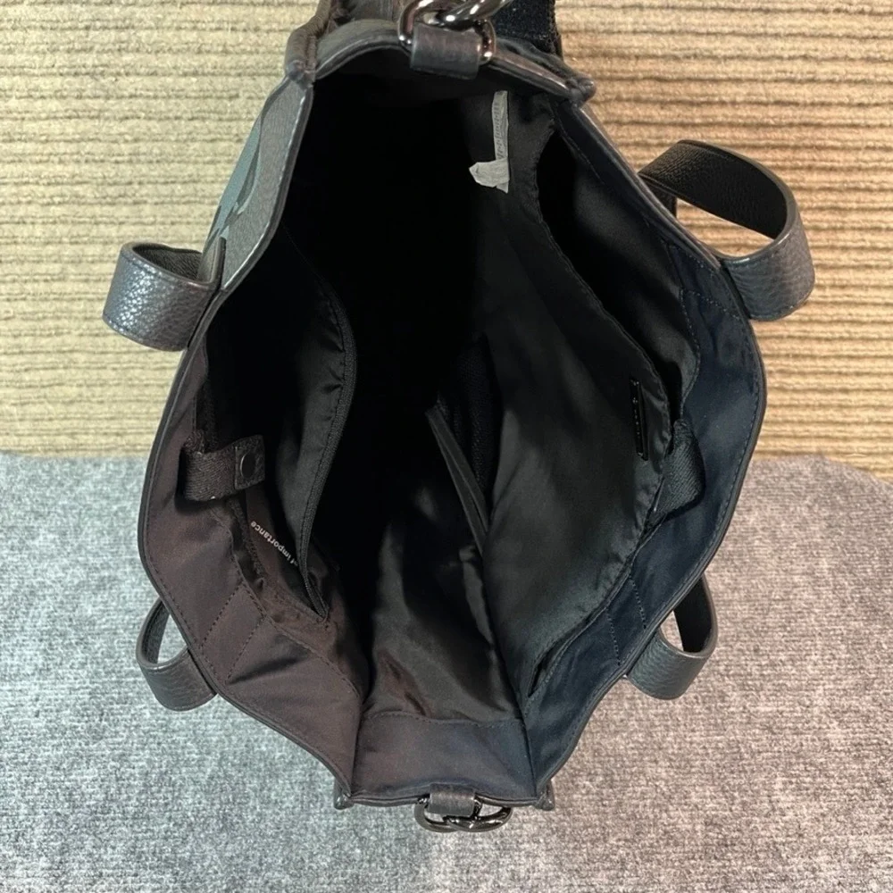 Lululemon Now and Always Tote Bag Camo Black Grey Leather Trim Crossbody 15in